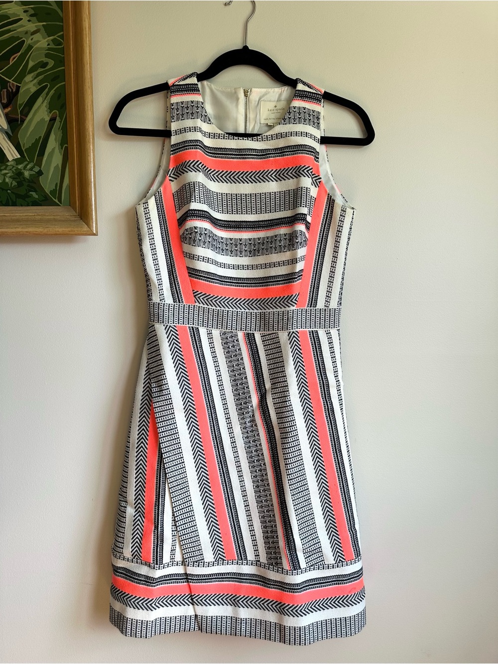 Kate Spade Flight of Fancy Ribbon Jacquard Sleeveless Shift Dress Womens 4